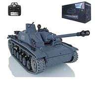 German Stug III RTR RC Tank with Metal Tracks, Infrared Combat Functions, Lifting Barrel, and Sound Effects