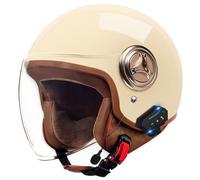 German Style Half Helmet, Jet helmet for men, Motorcycle Open Face Helmets with Bluetooth Motocross Helmet Unisex, Approved DOT Cruiser helmets Baseball Cap Scooter Helmets 7,One size=54-61cm
