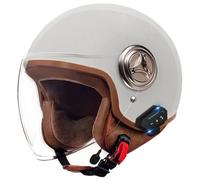 German Style Half Helmet, Jet helmet for men, Motorcycle Open Face Helmets with Bluetooth Motocross Helmet Unisex, Approved DOT Cruiser helmets Baseball Cap Scooter Helmets 6,One size=54-61cm