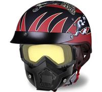 German Style Half Shell Helmet Retro Half Face Motorcycle Helmet Half Helmet Motorcycle DOT/ECE Approved Men and Women Open Face Helmet for Scooter Moped Cruiser Motorcycle M~XXL 14,M