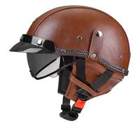 German Style Half Shell Helmet Retro Half Face Motorcycle Helmet Half Helmet Motorcycle ECEDOT Approved Men and Women Open Face Helmet for Scooter Moped Cruiser Motorcycle B,L=59~60cm