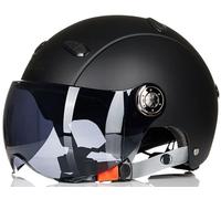 German Style Moto Open Face Helmets Retro Motorcycle Half Helmet, Scooter Helmet for Men Women, Moped Helmets Approved by DOT, Cruiser helmets with Sun Visor, Skull Cap Helmet 18,One size=55-60cm