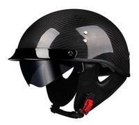 German Style Motorcycle Half Face Helmet ECEDOT Approved Retro Open Face Motorbike Helmets with Scalable Visor Street Scooter Half Helmet for Cruiser Scooter for Men Women K,L:59-60CM