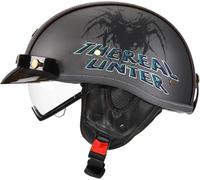 German Style Motorcycle Half Helmet, Baseball Cap Helmets Motorcycle Open Face Helmets Moped Helmet for Men Women, Scooter Helmet with Sun Visor Cruiser helmet Approved by DOT 4,XL=61-62cm