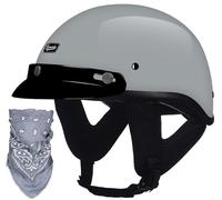 German Style Motorcycle Half Helmet Beanie Cruising Skull Cap Small Motorbike Helmet, Half Shell ECE Approved Men Women Retro Open Face Helmet, for Chopper Moped Scooter 3,L