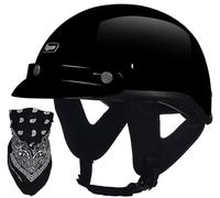 German Style Motorcycle Half Helmet Beanie Cruising Skull Cap Small Motorbike Helmet, Half Shell ECE Approved Men Women Retro Open Face Helmet, for Chopper Moped Scooter 4,XXL