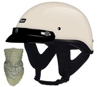German Style Motorcycle Half Helmet Beanie Cruising Skull Cap Small Motorbike Helmet, Half Shell ECE Approved Men Women Retro Open Face Helmet, for Chopper Moped Scooter 2,XL