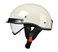 German Style Motorcycle Half Helmet DOTECE Approved Retro Open Face Motorbike Helmets with Visor Street Scooter Half Shell Cap Moped Helmet for Adults Quick Release Buckle M,L:59-60CM