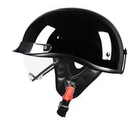 German Style Motorcycle Half Helmet DOTECE Approved Retro Open Face Motorbike Helmetswith Scalable Visor for Adults Men Women for Chopper Cruiser Scooter Four Seasons D,XL:61-62CM