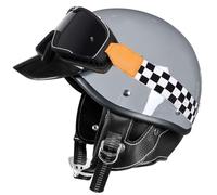 German Style Motorcycle Half Helmet, Unisex Cruiser helmets DOT Approved Jet motorcycle helmet, Baseball Cap Motorcycle Helmets Skull Cap Helmets Moped Helmets men Scooter Helmet 7,M=57-58cm