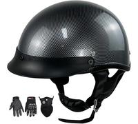 German Style Motorcycle Helmet, DOT Approved Adult Men Women Half Helmet, Skull Cap Half Shell Helmet for Street Bike Cruiser Moped Scooter Chopper 2,M/(57~58cm)