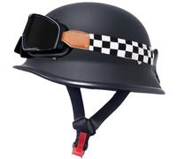 German Style Motorcycle Helmet, Men Women Half Helmets, Skull Cap Half Shell Helmet with Goggles, Baseball Cap Helmets DOT Approved for Street Cruiser Moped Scooter Chopper 4,XL=61-62cm