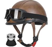 German Style Motorcycle Helmet, Thin Skull Cap Half Helmet for Adult Men Women, Novelty ECE 22.06 Half Shell Helmet, Retro Half Face Helmet for Cruiser Scooter Chopper 3,M/(57~58cm)