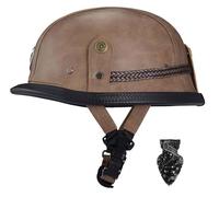 German style motorcycle helmet, vintage motorcycle half helmet, ECE certified vintage jet helmet with quick release buckle, breathable lining, unisex F,M55-56CM