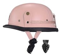 German style motorcycle helmet, vintage motorcycle half helmet, ECE certified vintage jet helmet with quick release buckle, breathable lining, unisex C,L57-60CM