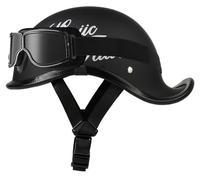 German Style Motorcycle Helmets, Motorcycle Half Helmets with Goggles, Retro Half Shell Helmets for Men Women, Jet motorcycle helmet DOT Approved for Moped Cruiser Scooter 6,M=56-58cm