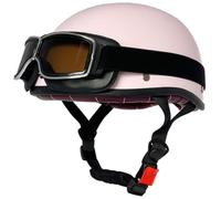 German Style Motorcycle Helmets with Goggles, Retro Half Helmet for Men Women, Vintage Skull Cap Open Face Helmets DOT Approved, Moped Helmet, for Cruiser Scooter Chopper 6,M=56-58cm