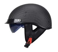 German Style Motorcycle Helmets with Visor Retro Half Face Open Face Motorbike Helmet Carbon Fiber Scooter Half Helmets DOTECE Approved for Adults Unisex All Season Style B,XL:61-62CM