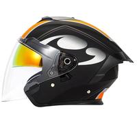 German Style Motorcycle Open Face Helmets, DOT Approved 3/4 Retro Half Helmets, Unisex Motorcycle jet helmet, Moped Helmet with Dual Visor, Skull Cap Helmets, Men Cruiser helmet 1,L=59-60cm