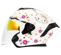 German Style Motorcycle Open Face Helmets, DOT Approved 3/4 Retro Half Helmets, Unisex Motorcycle jet helmet, Moped Helmet with Dual Visor, Skull Cap Helmets, Men Cruiser helmet 2,L=59-60cm