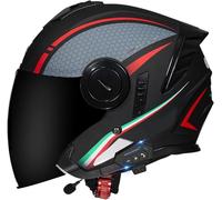 German Style Motorcycle Retro Half Helmet DOT/ECE Approved, Vintage Open Face Motorbike Helmet with Adjustable Quick Release Buckle for Chopper Cruiser Street Scooter 8,L(59-60cm)
