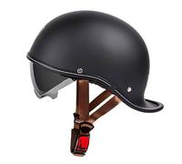 German Style Open Face Motorcycle Baseball Cap Helmet DOT Approved FMVSS 218 Retro Scooter Jet Helmet with Visor for Men Women Street ATV,XL=59-60cm,Style1