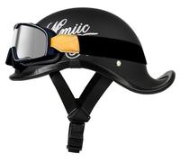 German Style Retro Half Helmet, Motorcycle Open Face Helmets, Moped Helmet for Unisex, Skull Cap Helmets Approved by DOT Motocross Helmets for men, for Cruiser Scooter Chopper 7,XL=61-62cm