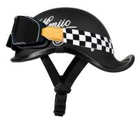 German Style Retro Half Helmet, Motorcycle Open Face Helmets, Moped Helmet for Unisex, Skull Cap Helmets Approved by DOT Motocross Helmets for men, for Cruiser Scooter Chopper 8,XL=61-62cm
