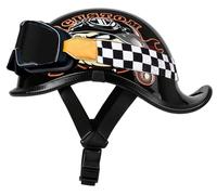 German Style Retro Half Helmet, Motorcycle Open Face Helmets, Moped Helmet for Unisex, Skull Cap Helmets Approved by DOT Motocross Helmets for men, for Cruiser Scooter Chopper 6,XL=61-62cm