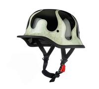 German Style Retro Open Face Helmet Motorcycle Helmet Half Helmet for Chopper Moped Scooter Motorbike Multiple Paint Colors Available Suitable for Adult Men and Women J,L=(59-60CM)