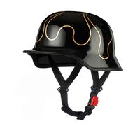 German Style Retro Open Face Helmet Motorcycle Helmet Half Helmet for Chopper Moped Scooter Motorbike Multiple Paint Colors Available Suitable for Adult Men and Women E,XL=(61-62CM)