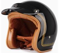 German Style Vintage Motorcycle Jet Helmet, DOT/ECE Approved Open Face Motorbike Helmet, Retro Half Helmet, with Sun Visor and Removable Inner, for Adult Men Women 4,L