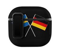 German Swedish Friendship Flag Cute Case Compatible with AirPods 4 Protective Cover with Automatic Lock