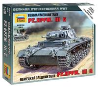 German Tank Panzer III 1:100 Plastic Model Kit ZVEZDA