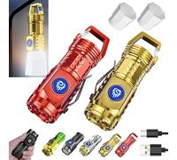German Three-Eyed Monster Mini Flash Super Power Flashlight, Thumb Sized Flashlight from Germany, 3 Eyed Mini Monster Flashlight, High Lumen Rechargeable Waterproof Pocket Flashlight (2pcs-D)