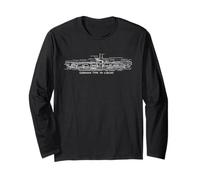 German Type VII U-Boat - WW2 Submarine Cutaway Blueprint Dia Long Sleeve T-Shirt