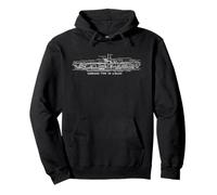 German Type VII U-Boat - WW2 Submarine Cutaway Blueprint Dia Pullover Hoodie
