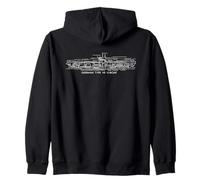 German Type VII U-Boat - WW2 Submarine Cutaway Blueprint Dia Zip Hoodie
