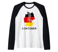 German Unity Day Vintage 90s Germany 3 Oktober 1990 October Raglan Baseball Tee