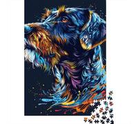 German Wirehaired Pointer Dog Art 1000 Pieces Puzzles for Adults & Teenager Teenager Man Woman Gift 1000pcs (38x26cm)