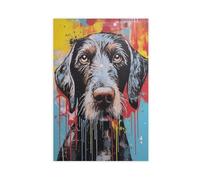 German Wirehaired Pointer Dog Poster Canvas Poster Bedroom Decor Landscape Office Room Decor Gift 24x36inch(60x90cm)