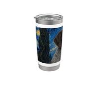 German Wirehaired Pointer Dog Van Gogh Starry Night Stainless Steel Insulated Tumbler