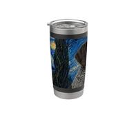 German Wirehaired Pointer Dog Van Gogh Starry Night Stainless Steel Insulated Tumbler