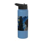 German Wirehaired Pointer Dog Van Gogh Starry Night Stainless Steel Insulated Water Bottle