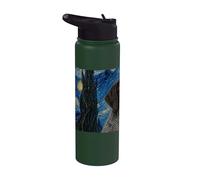 German Wirehaired Pointer Dog Van Gogh Starry Night Stainless Steel Insulated Water Bottle