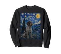 German Wirehaired Pointer Dog Van Gogh Starry Night Sweatshirt