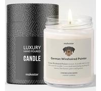 German Wirehaired Pointer Gifts - Luxury Soy Wax Candle - Vanilla, Jasmine, Sugared Almond - Makester