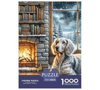 German Wirehaired Pointer Jigsaw Puzzles Puzzles for Adults Kids. 1000 Piece Impossible Challenge Toy Educational Games Home Decoration for Adults& Kids Age 14 Years Up 38x26cm/1000pcs