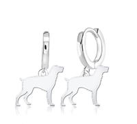 German Wirehaired Pointer Silhouette Silver Earrings