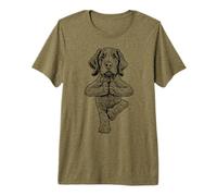German Wirehaired Pointer Yoga Dog Puppy Funny Dogs Asana Premium T-Shirt